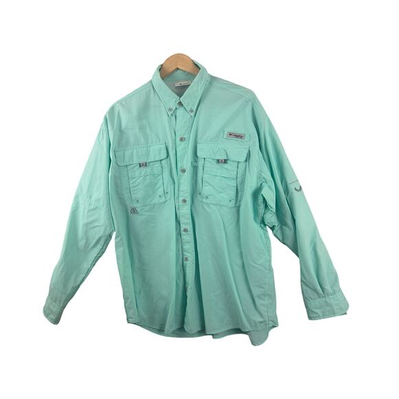 Columbia Other - Columbia PFG Omni-Shade Fishing Shirt Long Sleeve Button Up Teal Size L